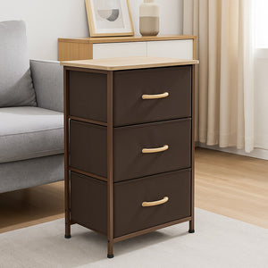 Mobile Cassettiera 3 Cassetti Metallo Legno e Tessuto 46x30 H 75cm Casa Ufficio