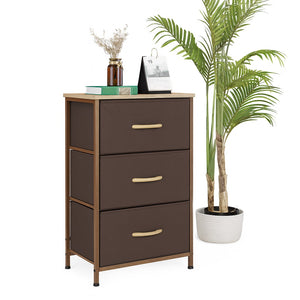 Mobile Cassettiera 3 Cassetti Metallo Legno e Tessuto 46x30 H 75cm Casa Ufficio