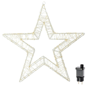 Stella Luminosa di Natale 3D in Metallo con 2400 LED luce calda Larghezza 70 cm