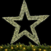 Stella Luminosa di Natale 3D in Metallo con 2400 LED luce calda Larghezza 70 cm