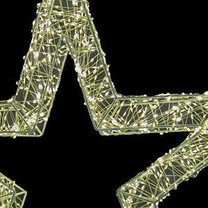 Stella Luminosa di Natale 3D in Metallo con 2400 LED luce calda Larghezza 70 cm