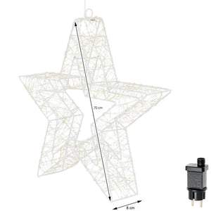 Stella Luminosa di Natale 3D in Metallo con 2400 LED luce calda Larghezza 70 cm