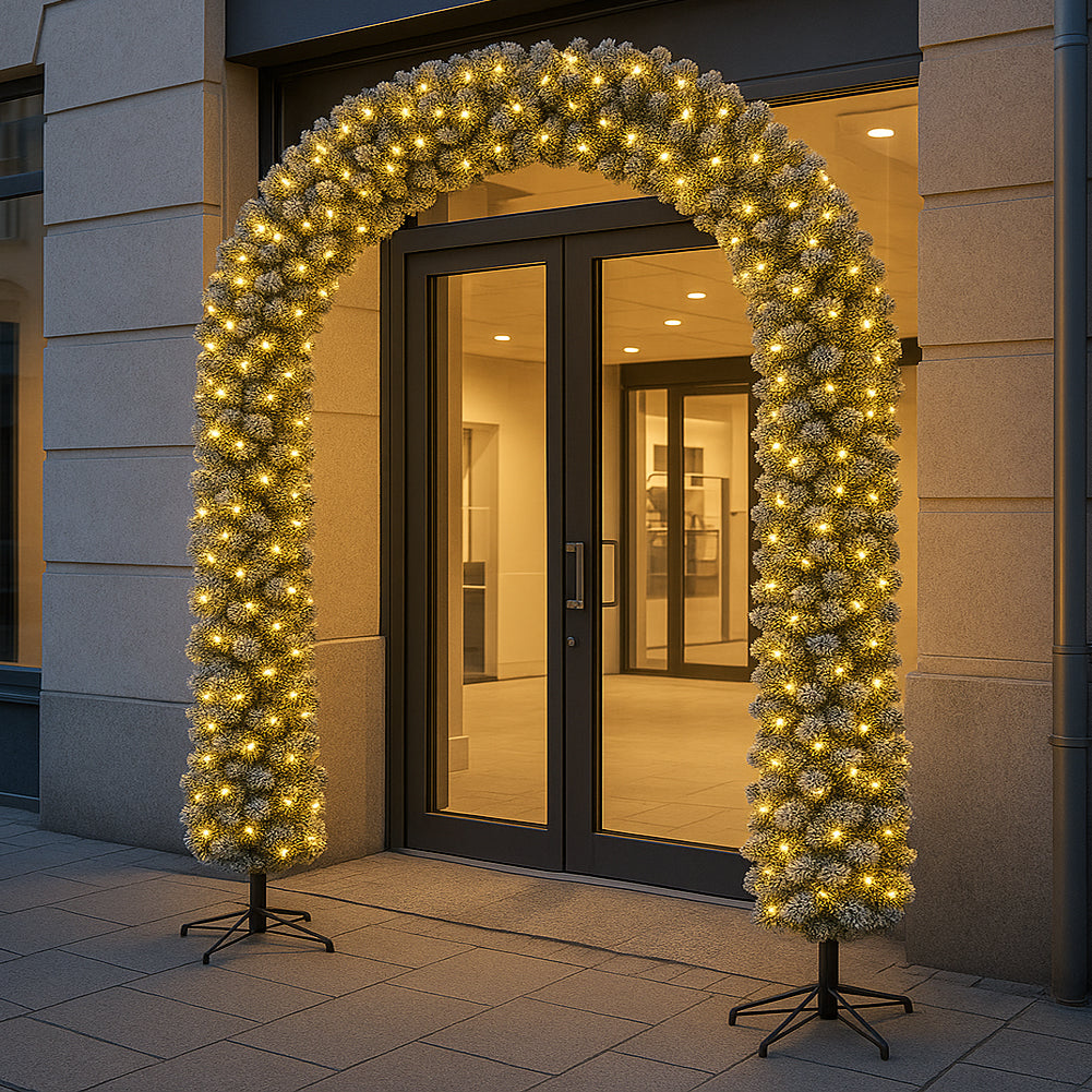 Arco Natalizio Innevato 200x240 cm con 1166 Punte e 420 LED Decorazione Natale