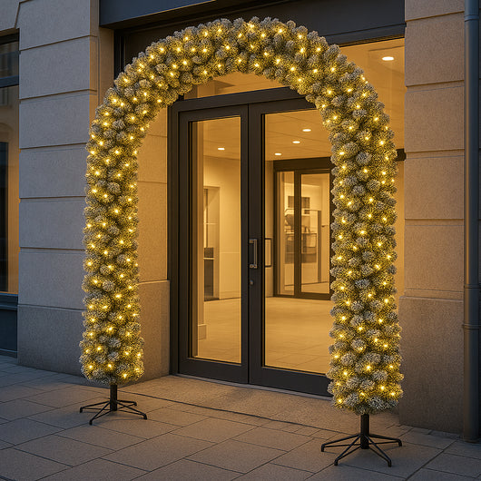 Arco Natalizio Innevato 200x240 cm con 1166 Punte e 420 LED Decorazione Natale