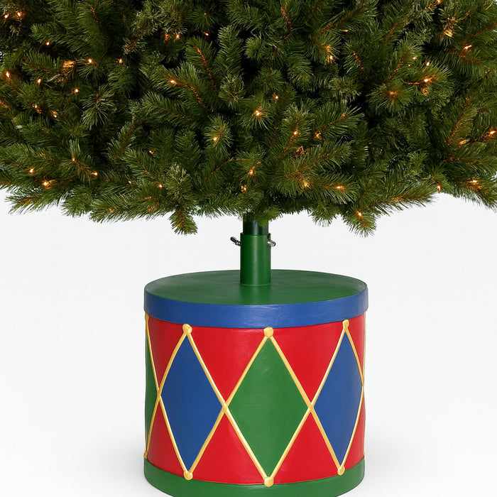 Base Albero di Natale Tamburo 22x23cm Attacco Universale Decorazione Natalizia
