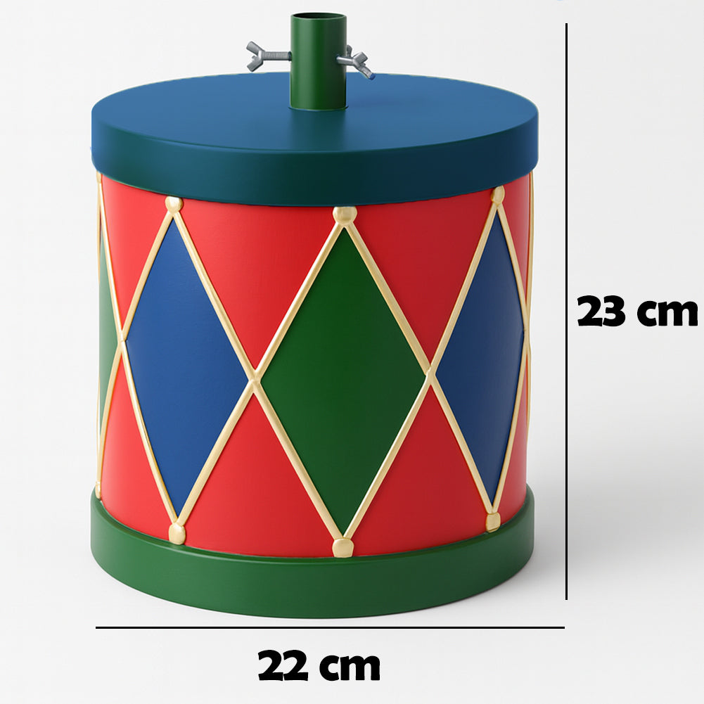 Base Albero di Natale Tamburo 22x23cm Attacco Universale Decorazione Natalizia