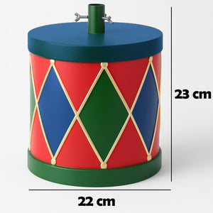 Base Albero di Natale Tamburo 22x23cm Attacco Universale Decorazione Natalizia