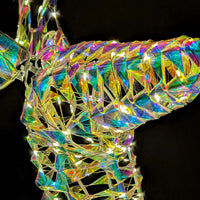 Renna Luminosa Natalizia Bianco Iridescente 60cm con 300 LED Addobbo di Natale