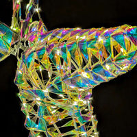 Renna Luminosa Natalizia Bianco Iridescente 100cm con 500 LED Addobbo di Natale