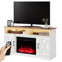 Mobile Bicolore con Camino Elettrico 3D Luci RGB e Telecomando 900/1800W Moderno