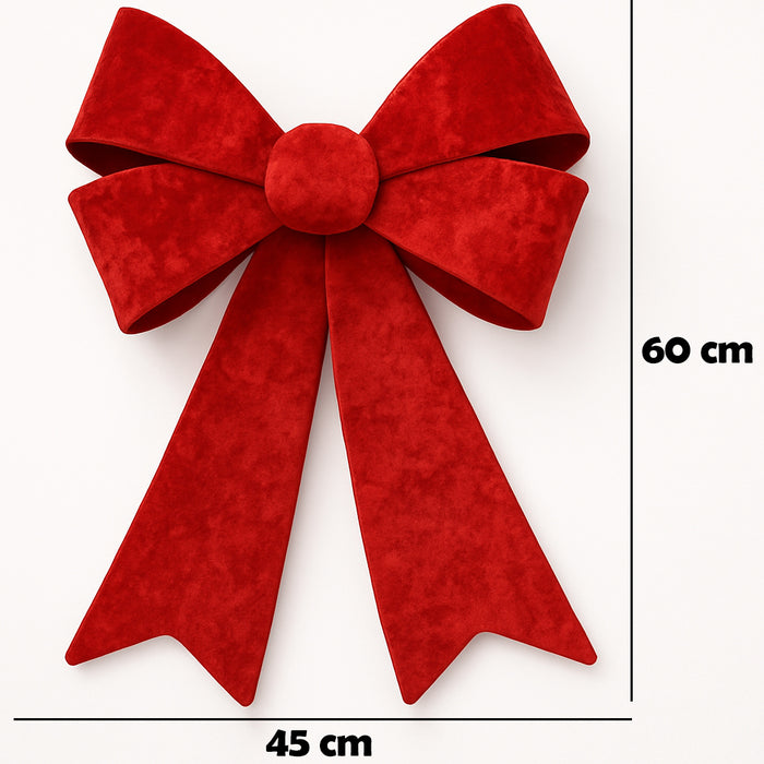 Fiocco Natalizio Fuoriporta 45x60cm Rosso Decorazione Addobbo Porta per Natale