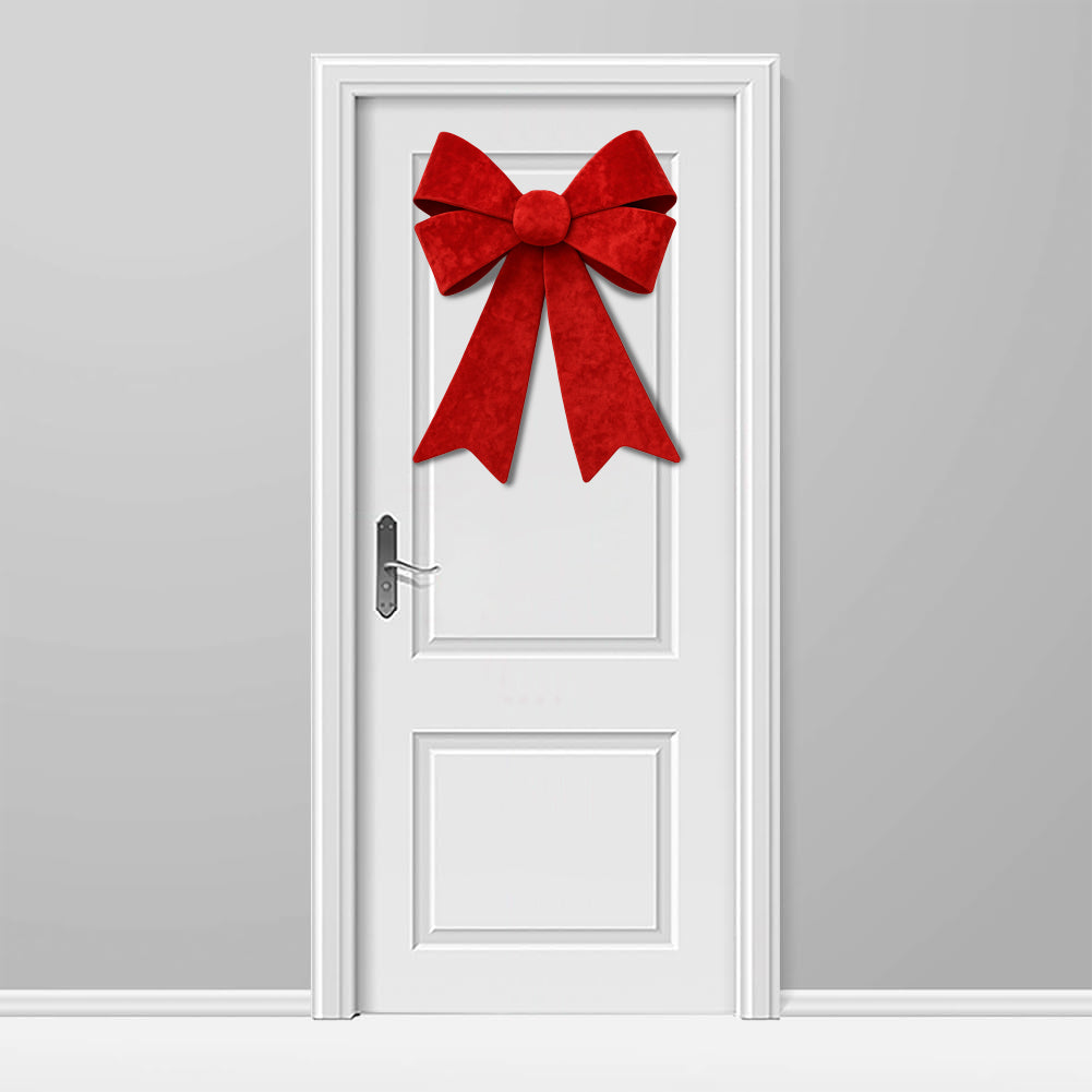 Fiocco Natalizio Fuoriporta 45x60cm Rosso Decorazione Addobbo Porta per Natale