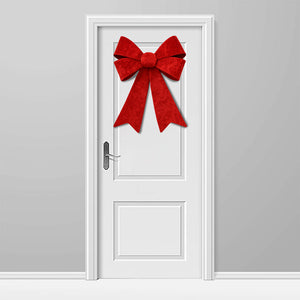 Fiocco Natalizio Fuoriporta 45x60cm Rosso Decorazione Addobbo Porta per Natale