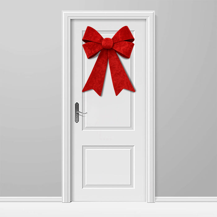 Fiocco Natalizio Fuoriporta 45x60cm Rosso Decorazione Addobbo Porta per Natale