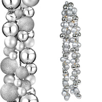 Ghirlanda Natalizia 142 Palline Natale 180cm Festone con LED Natalizio Argento