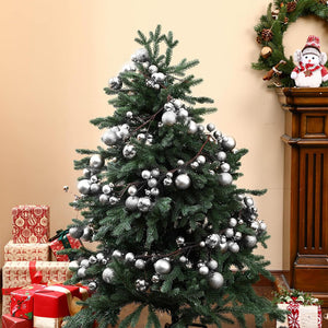 Ghirlanda Natalizia 142 Palline Natale 180cm Festone con LED Natalizio Argento