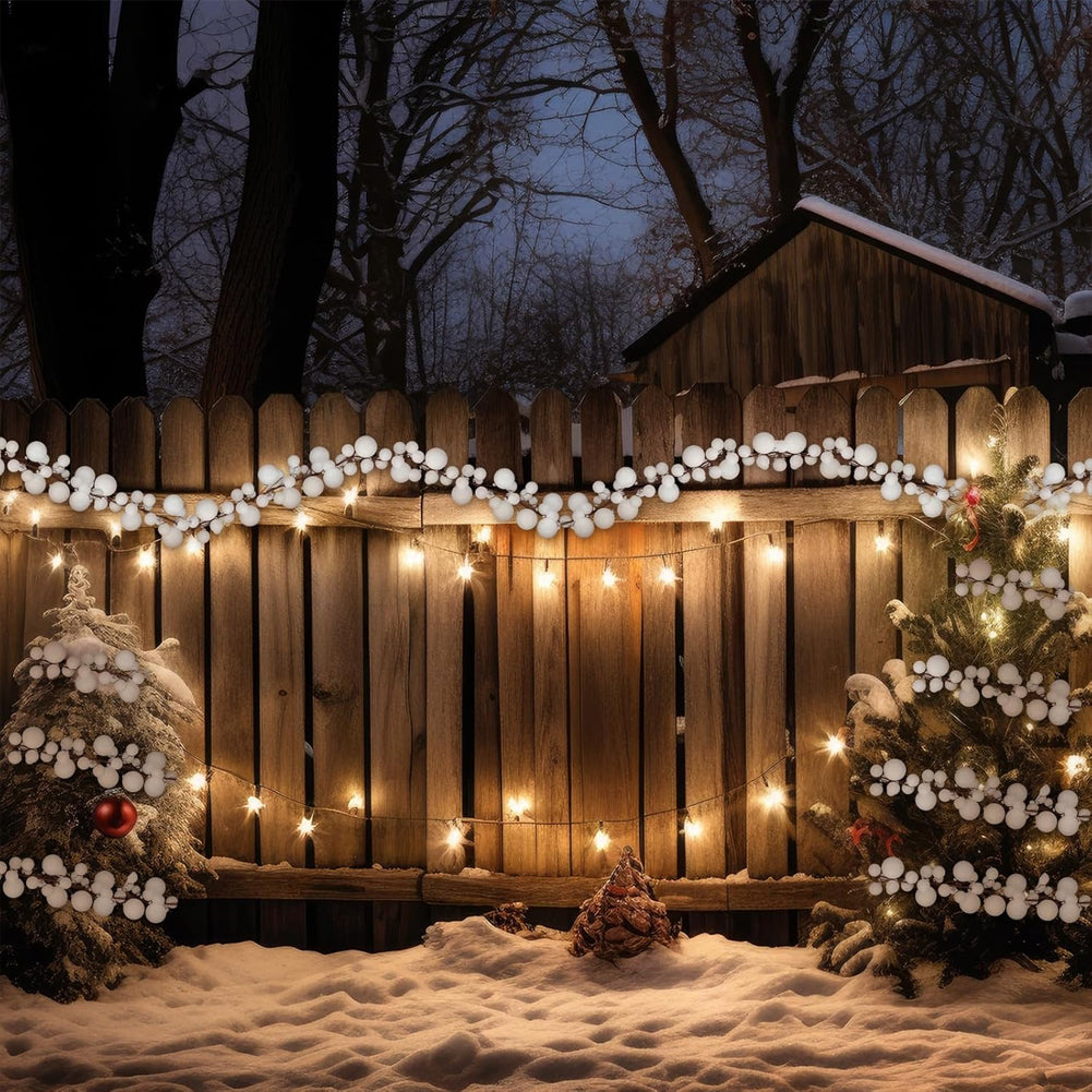 Ghirlanda Natalizia 142 Palline Natale 180cm Festone con LED Natalizio Bianco
