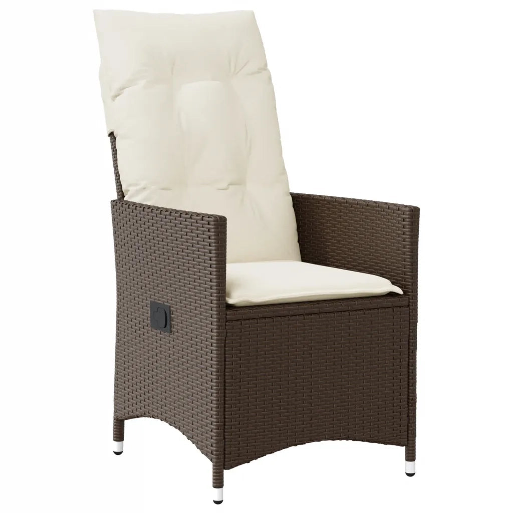 Set BistrÃ² 3 pz con Cuscini Marrone in Polyrattan