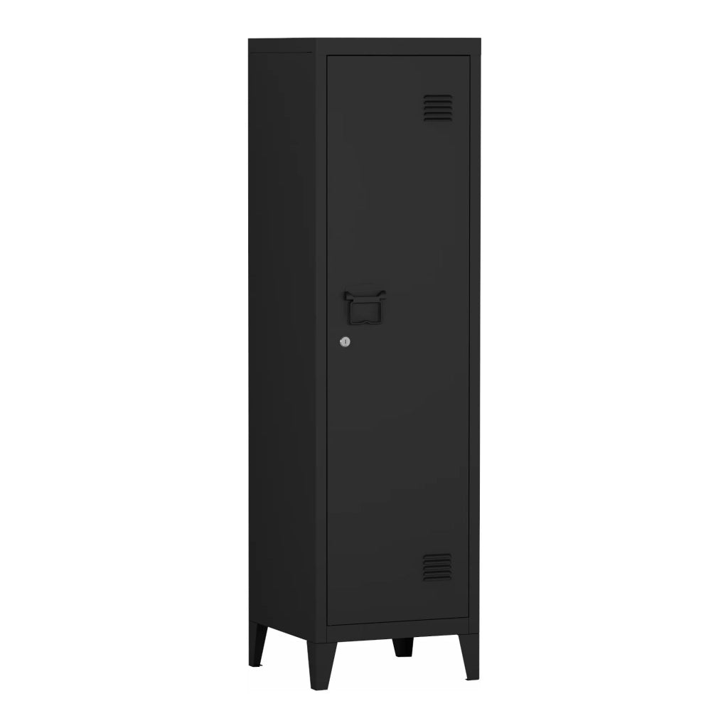 Armadietto in metallo con serratura 137 x 38 x 38 cm nero 03_0006361