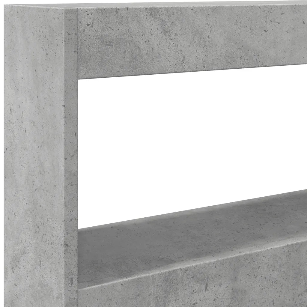 Testiera con Contenitore a LED Grigio Cemento 100x17x102 cm