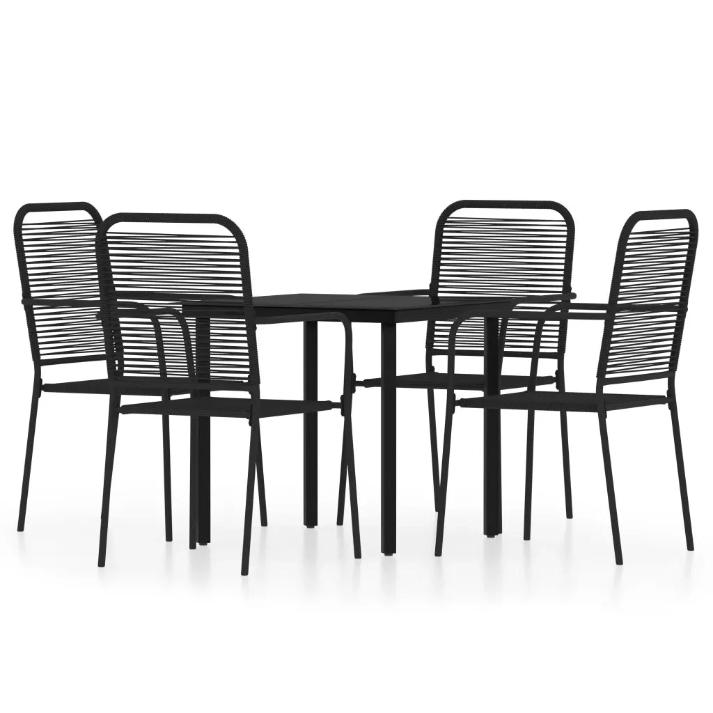 Set Mobili da Pranzo per Giardino 5 pz | Set Salotto da Giardino Nero