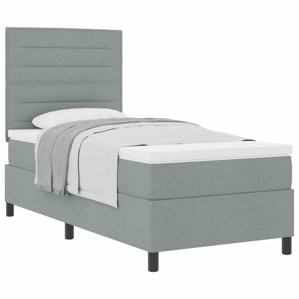 Letto a molle con materasso Grigio chiaro 80 x 200 cm Tessuto 3339266