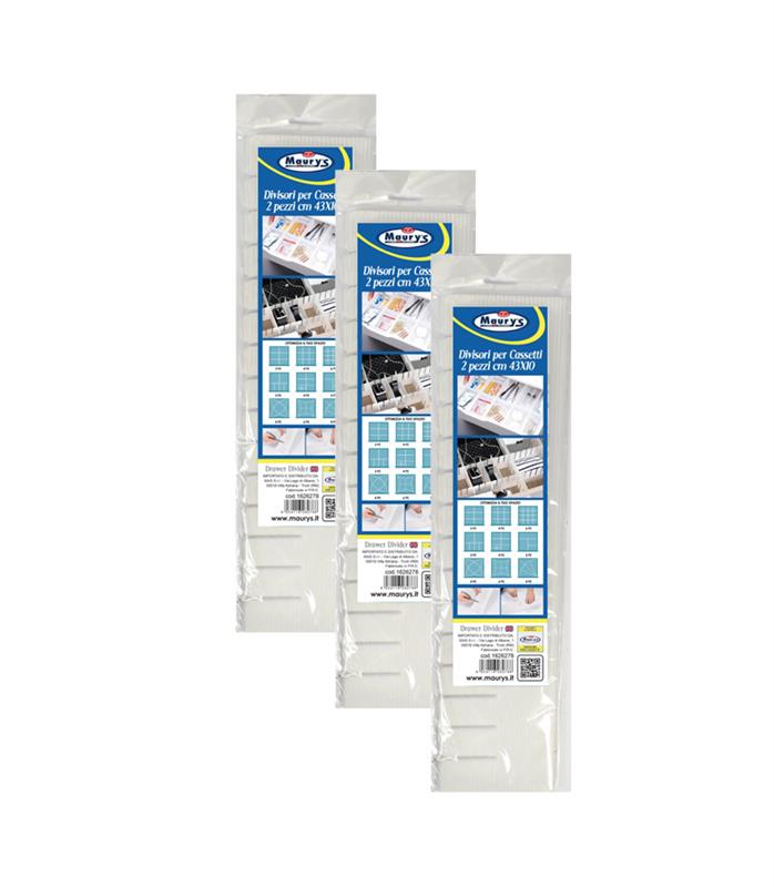 KIT SET 3 PZ MAURY'S DIVISORI PER CASSETTI 2PZ 43X10CM
