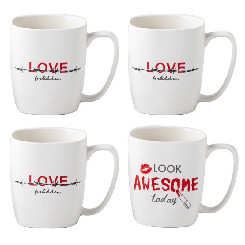 MAURY'S TAZZA KISS CON DECORO ASSORTITO DA 390 CC