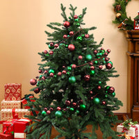 Ghirlanda Natalizia 142 Palline Natale 180cm Festone LED Natalizio Rosso e Verde