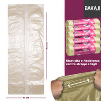 50 x Sacchi per spazzatura Grandi Ambra Trasparenti e Resistenti 90 x 120 cm LDPE