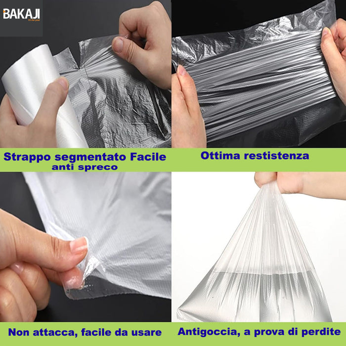 3 x Rotoli Sacchetti Freezer per Alimenti 900 sacchi Congelatore Frigo 28x42cm