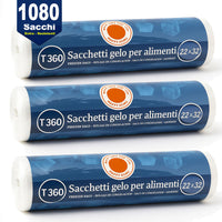 3 x Rotoli Sacchetti Freezer per Alimenti 1080 sacchi Congelatore Frigo 22x32 cm