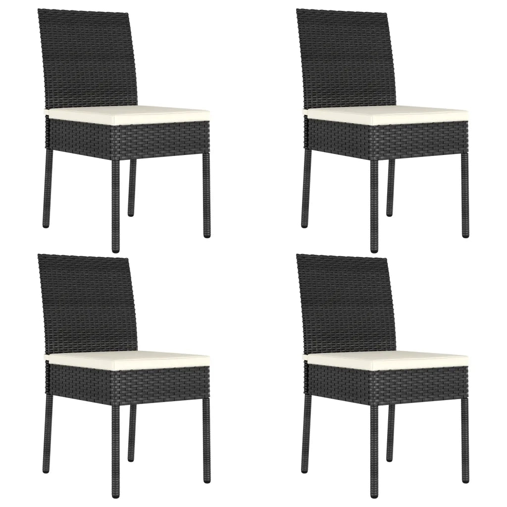 Set da Pranzo da Giardino 5 pz in Polyrattan Nero 3065694