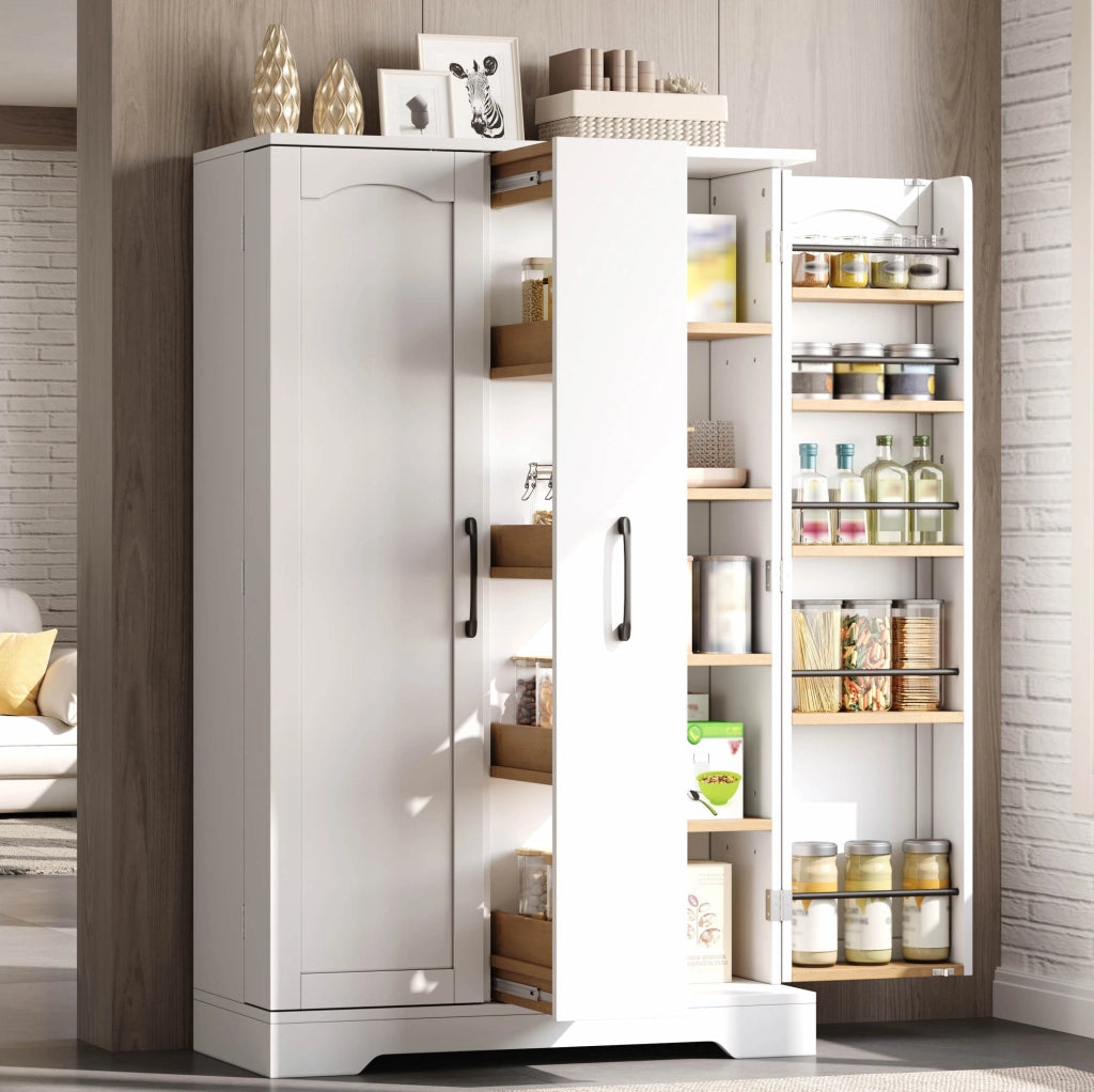 Armadio cucina MDF bianco con estraibile verticale 120×78×35 cm