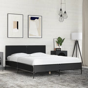 Giroletto Nero 140x190 cm in Legno Multistrato e Metallo 3280032