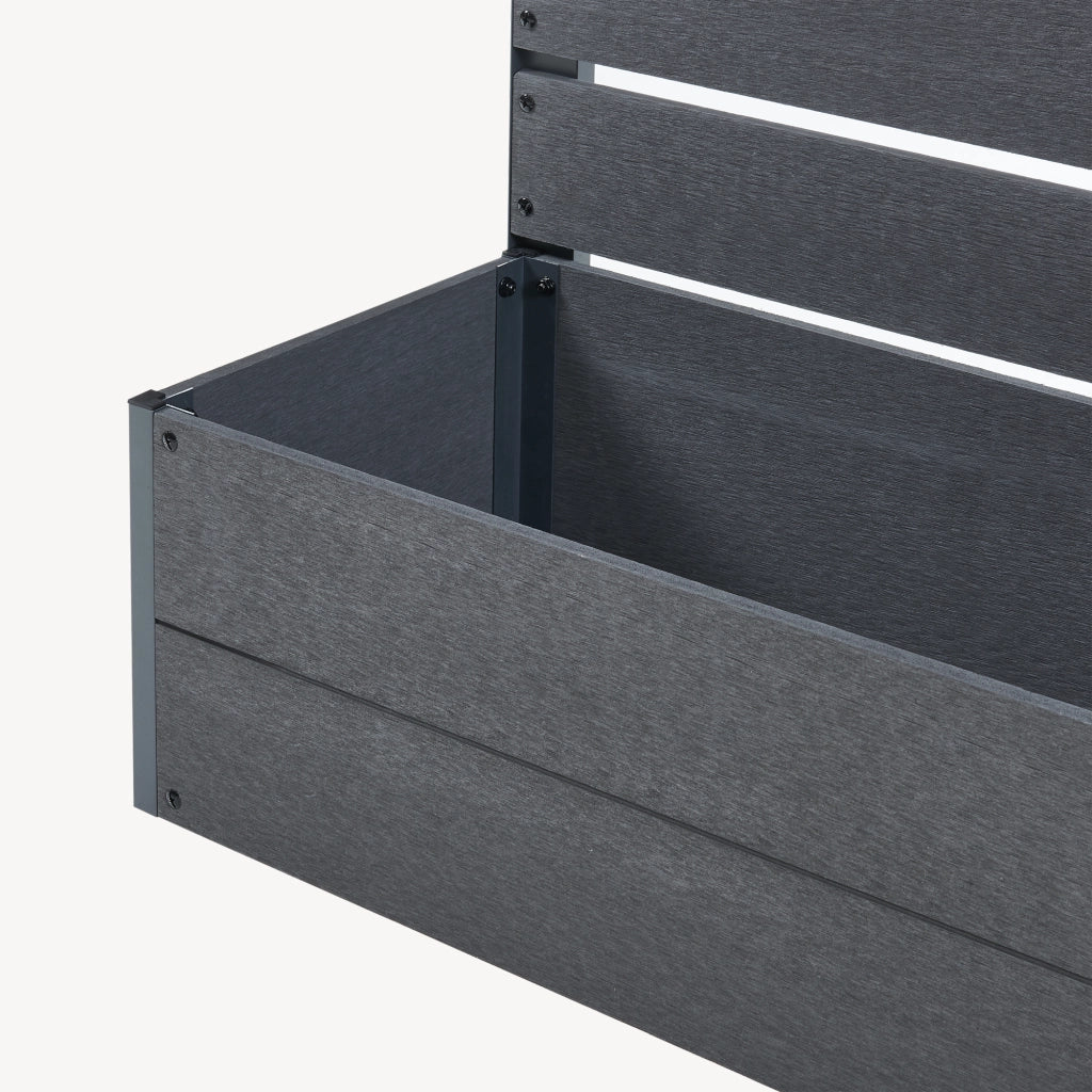 Fioriera con Spalliera Heerde in WPC 150 x 90 x 38 cm Grigio [en.casa]