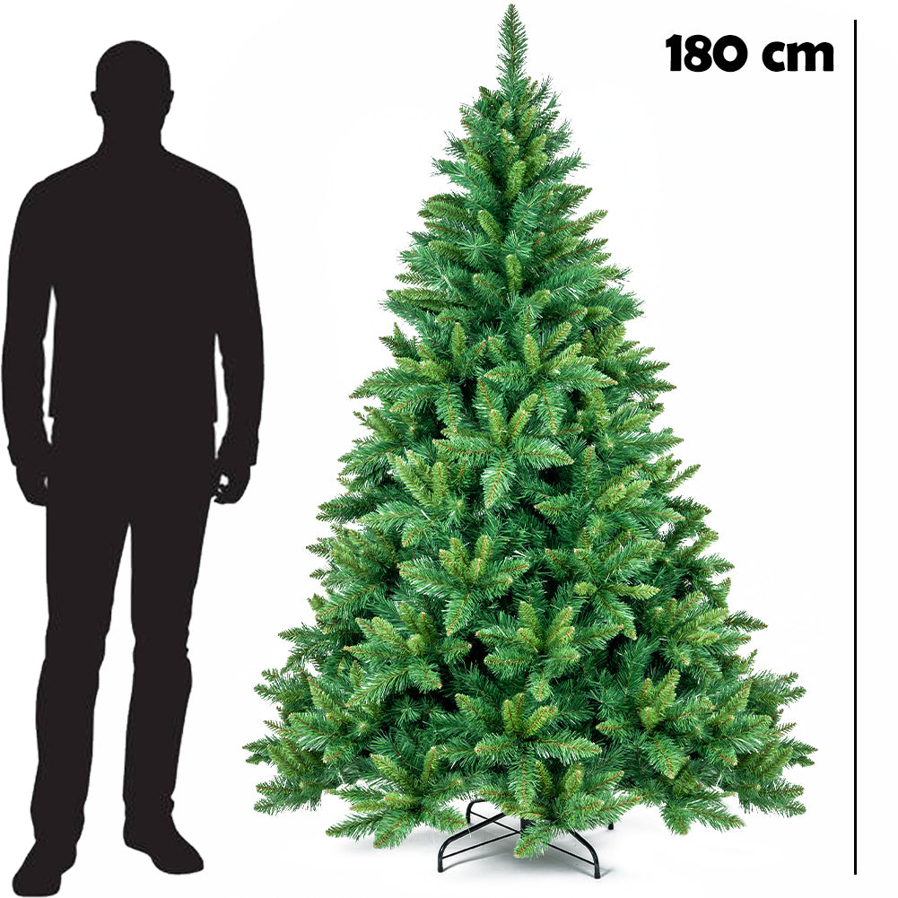 Albero di Natale Verde Canberra 180 cm Foltissimo con 750 Punte Rami Innesto