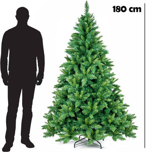 Albero di Natale Verde Canberra 180 cm Foltissimo con 750 Punte Rami Innesto