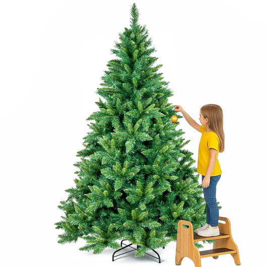 Albero di Natale Verde Canberra 240 cm Foltissimo con 1586 Punte Rami Innesto