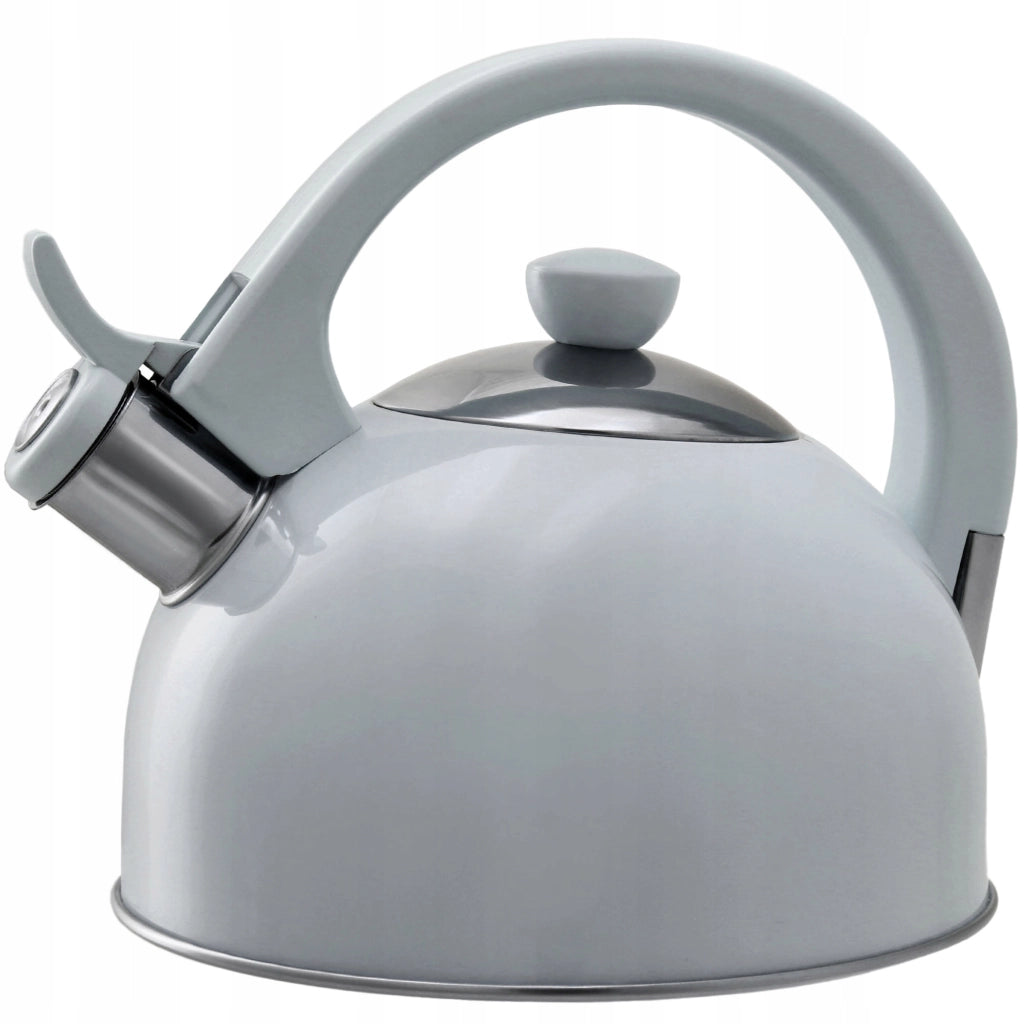 Bollitore a gas/induzione KADAX con fischietto, 1,7 l, acciaio tradizionale, grigio