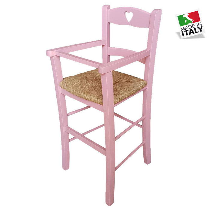 Seggiolone bimbo laccato rosa