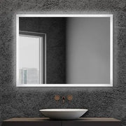 Specchio bagno 90x70 cm reversibile con cornice LED bianco naturale