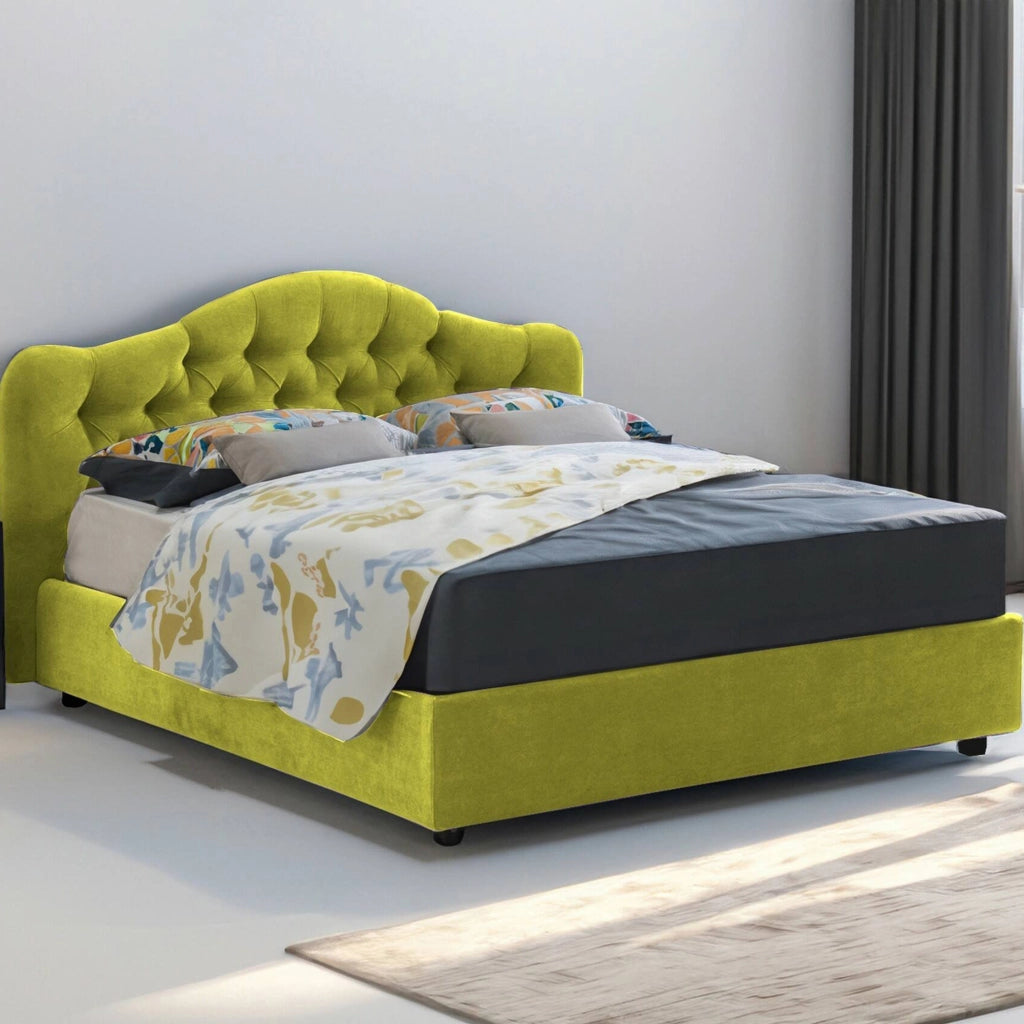 Letto Matrimoniale Aly, Letto Matrimoniale Sfoderabile Made in Italy, Verde