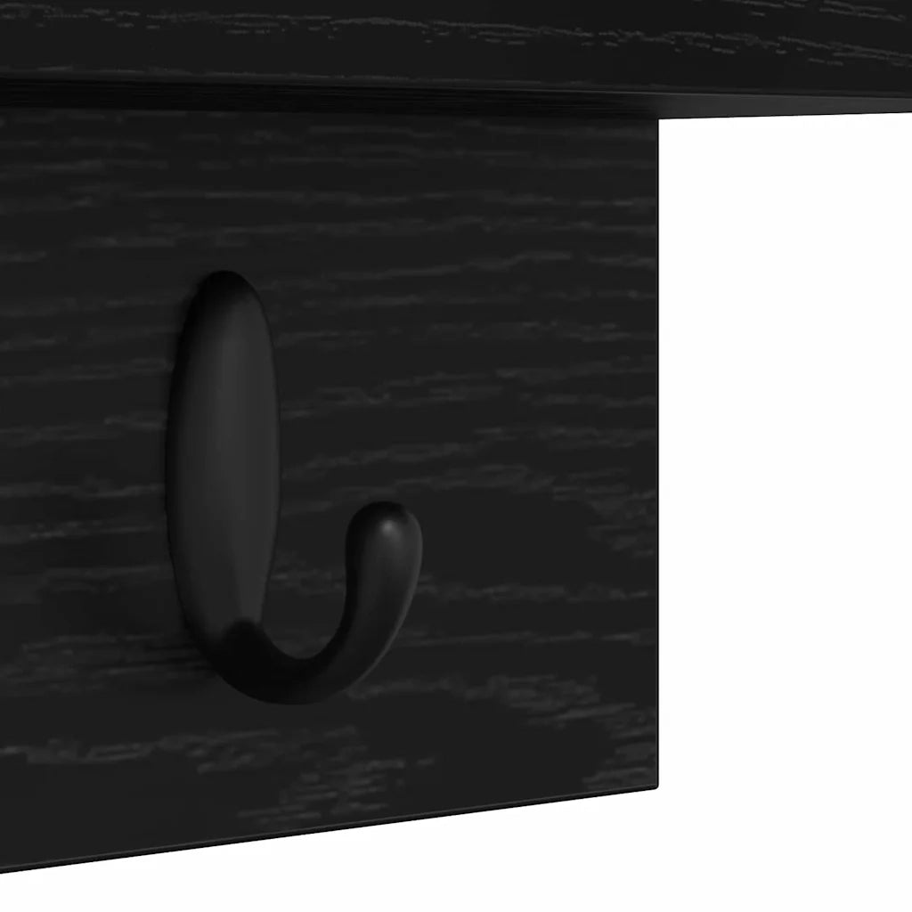 Appendiabiti a muro Rovere Nero 40 x 10,5 x 18 cm 874380