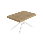 Tavolo allungabile 120/224x90 cm Niket colore quercia natura gambe bianche