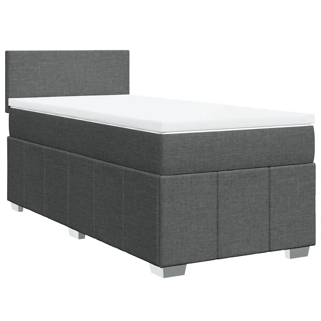 Giroletto a Molle con Materasso Grigio Scuro 80x200 cm Tessuto