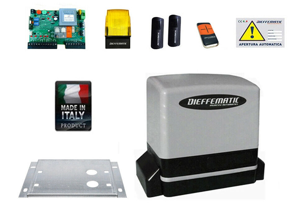 KIT AUTOMAZIONE CANCELLO SCORREVOLE 900 Kg 230v AUTOMATISMO APRICANCELLO MOTORE