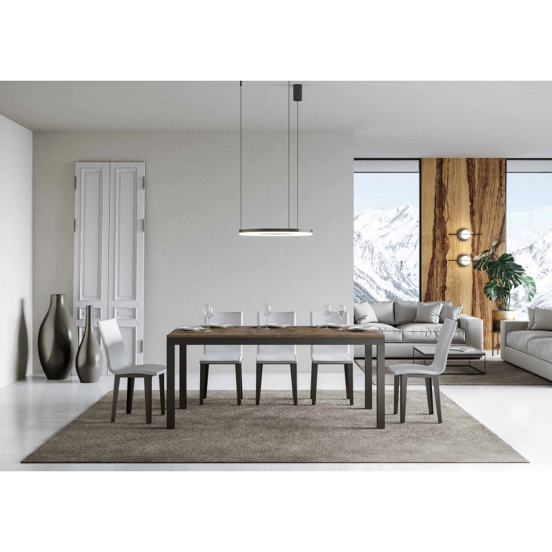 Tavolo allungabile 90x180/284 cm Everyday Evolution telaio Antracite - Noce