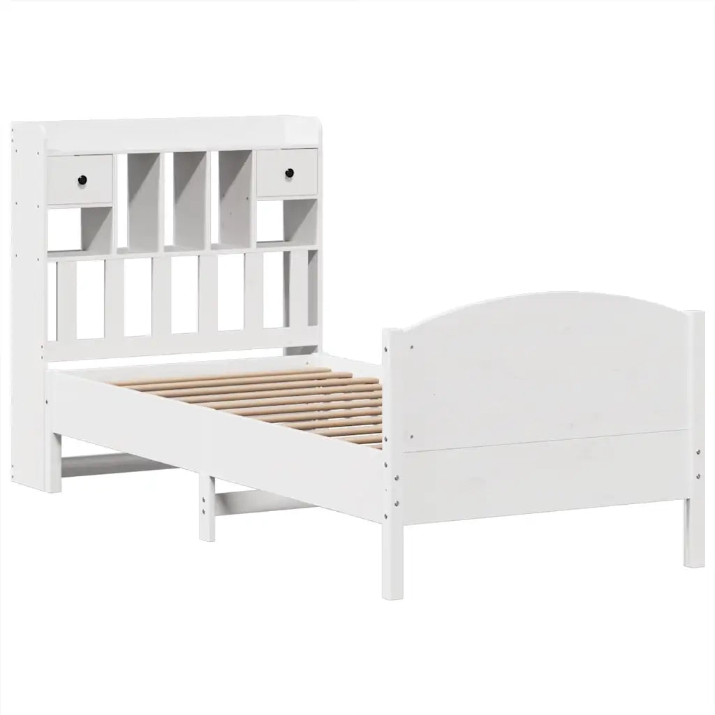 Letto con Libreria senza Materasso 75x190 cm in Legno Pino 3323168