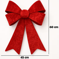 Fiocco Natalizio Fuoriporta 45x60cm Tessuto Decorazione Addobbo Natalizio Rosso